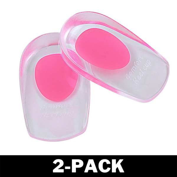 Hälinlägg / Skoinlägg i Silikon Transparent 35-39 Rosa 2-Pack