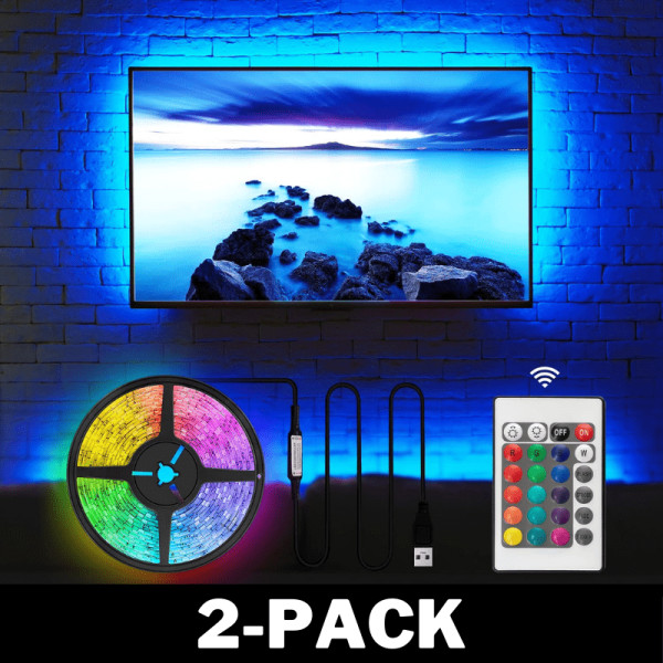 LED Strip för Baksidan av TV 2 meter 2-Pack