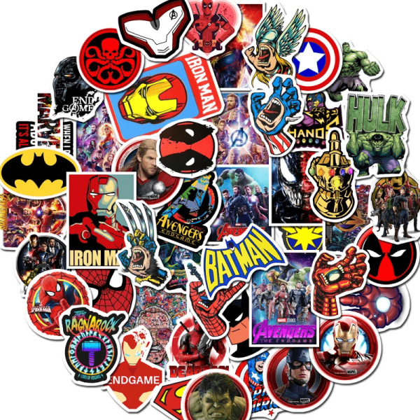 50 Stycken Marvel Stickers / Klistermärken 1-Pack