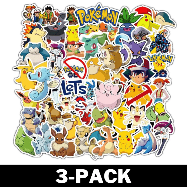 50 Stycken Pokemon Stickers / Klistermärken 3-Pack