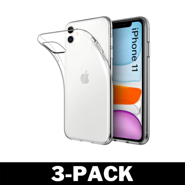 Genomskinligt Gummi iPhone 11 Skal Transparent TPU 3-Pack