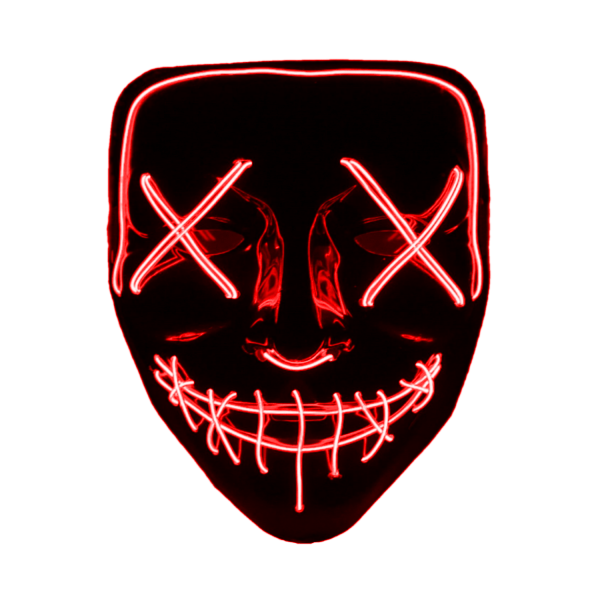 The Purge El Wire Halloween LED Mask Svart (Röd)