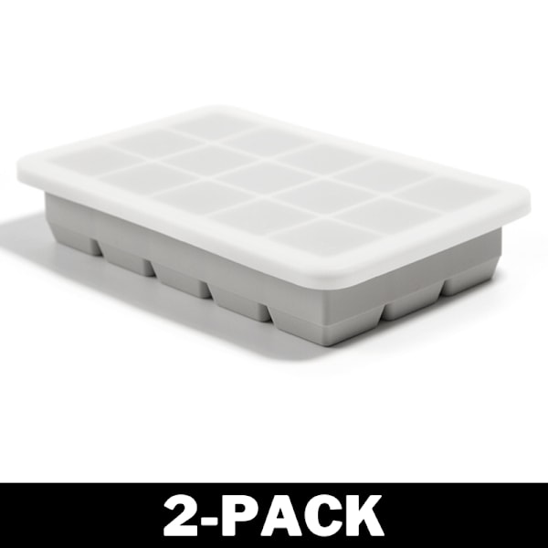 Ice Cube Tray - Stora Isbitar - Grå 2-Pack
