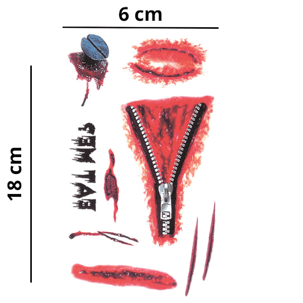Halloween Tatuering Zipper & Bites 2-Pack