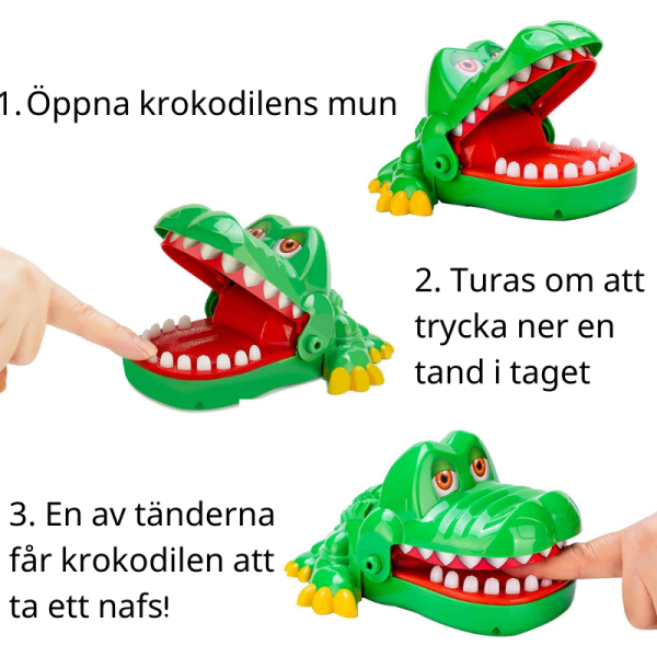 Hungrig Krokodil Tandläkarspel Mini Blå