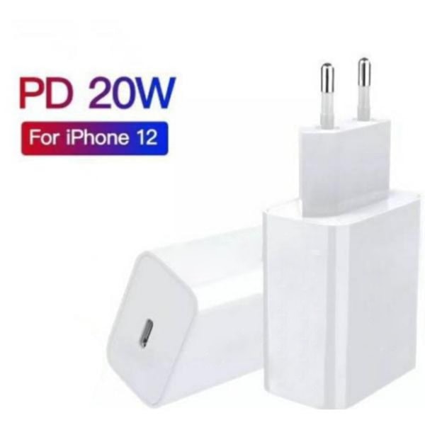 iPhone laddare för Apple 11/12/13 USB-C strömadapter 20W PD Vit 3-Pack