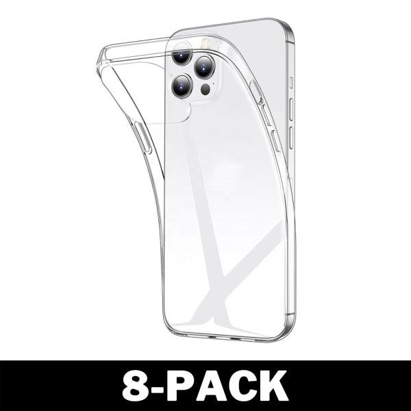 Genomskinligt Skal iPhone 13 Transparent TPU 8-Pack