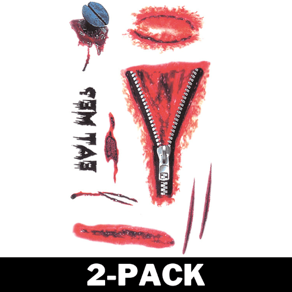 Halloween Tatuering Zipper & Bites 2-Pack