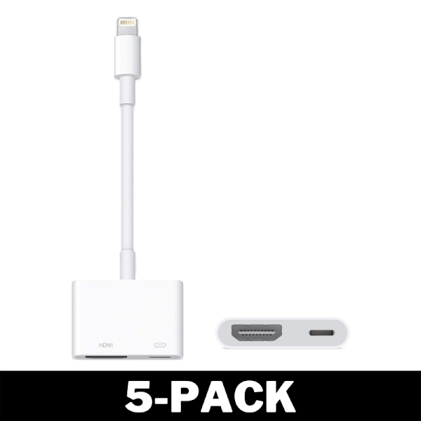 Lightning till HDMI Adapter - Digital AV Adapter Vit 5-Pack