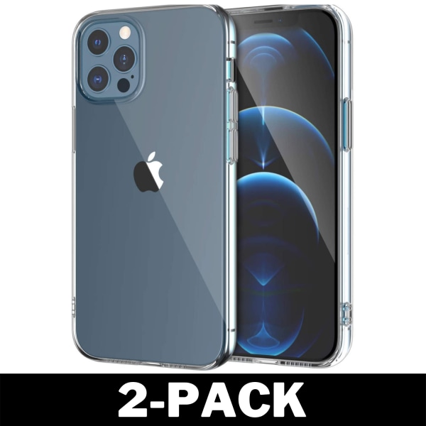 Genomskinligt Skal iPhone 12 Pro Max Transparent TPU 2-Pack