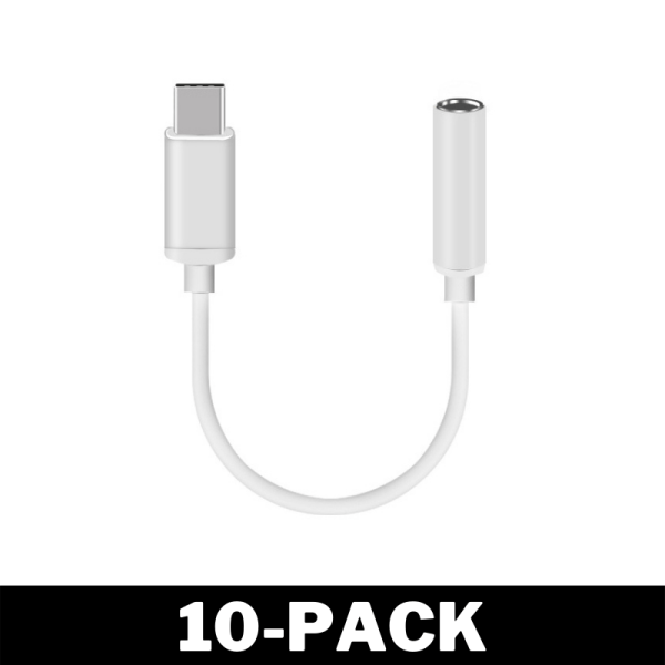 USB-C till AUX Adapter Företagspaket med Mängdrabatt 10-Pack