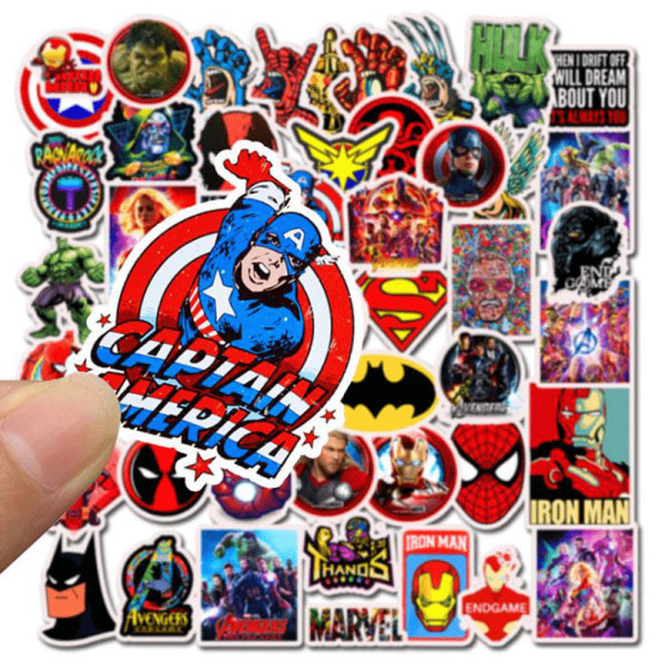 50 Stycken Marvel Stickers / Klistermärken 1-Pack