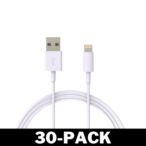 1M Lightning Snabb Laddare Kabel Till iPhone Vit iOS15 30-Pack