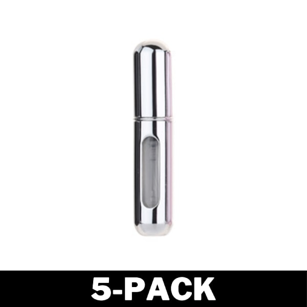 Refill Parfym Flaska Återfyllbar - Metallic Silver 5-Pack