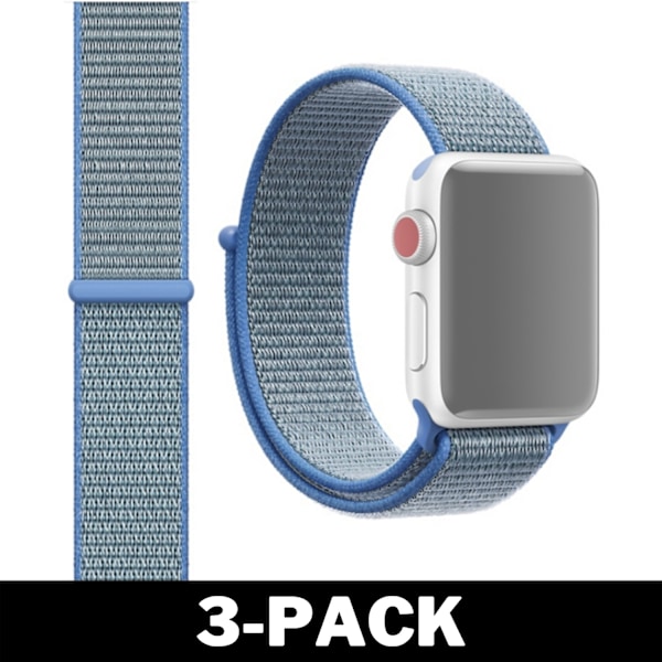 Apple Watch 38mm / 40mm Nylonarmband Blå 3-Pack