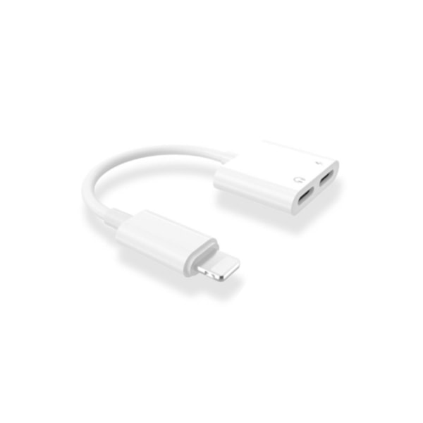 2-Pack Lightning Splitter till iPhone 2-in-1 Kabel Adapter Vit