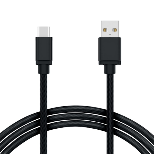 1M Kabel USB-C Laddare Nylon Quick Charge Svart Default Title