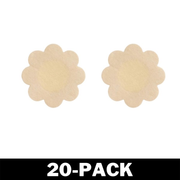 Självhäftande Blomformade Nipple Covers Beige 20-Pack