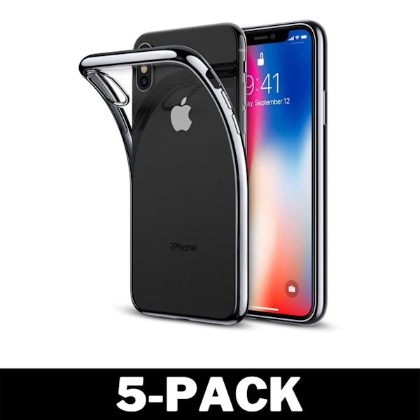 Genomskinligt Skal iPhone X/Xs Max Transparent TPU 5-Pack