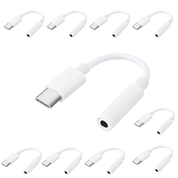 Lightning / USB-C till AUX Adapter 3,5 mm Paket USBCAUX10Pack