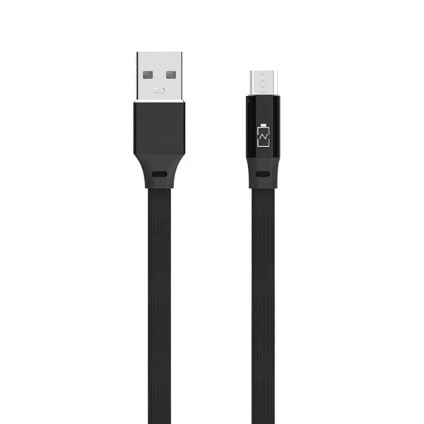 Micro-USB Kabel Quick Charge med Indikator 1M Flera Färger Svart