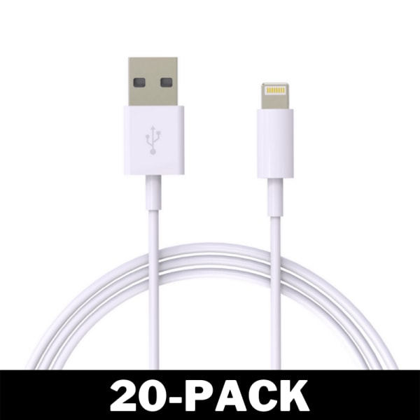 1M USB till Lightning Kabel Företagspaket Mängdrabatt 20-Pack