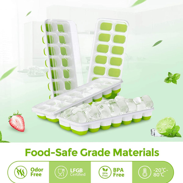 Isbitsform - 14 Isbitar - Ice Cube Tray Grön / Vit