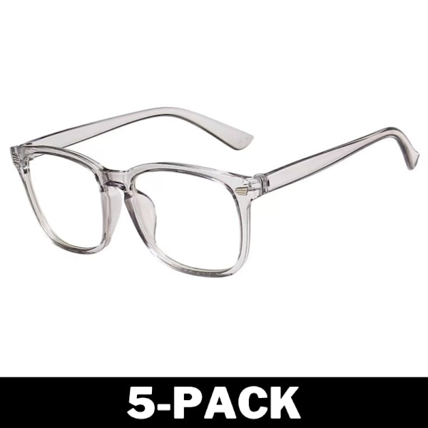 Bekväma Anti Blue Light Glasögon - Ljusgrå 5-Pack
