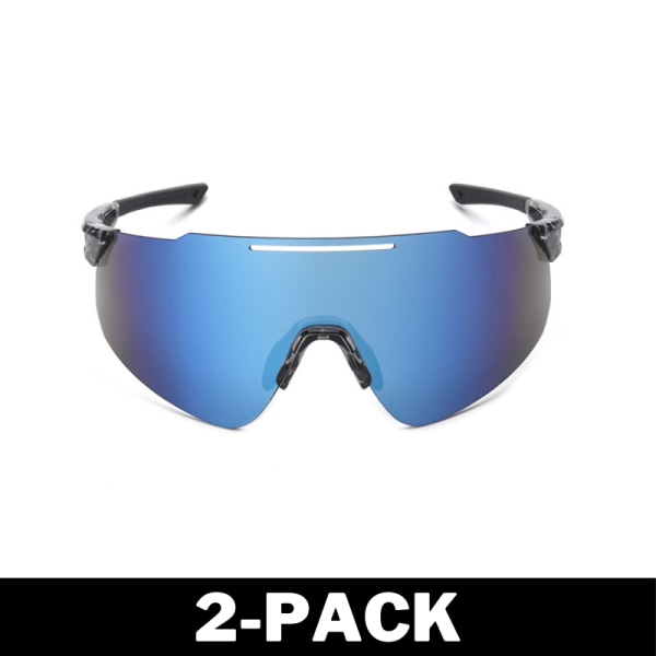 Sportsolglasögon Polariserade - Svart / Blå 2-Pack