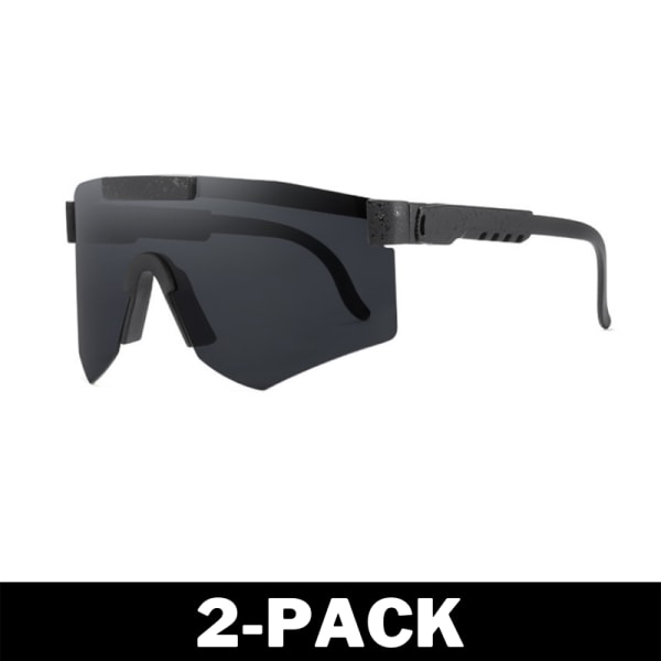 Polariserade Sportsolglasögon Unisex Mattsvarta 2-Pack