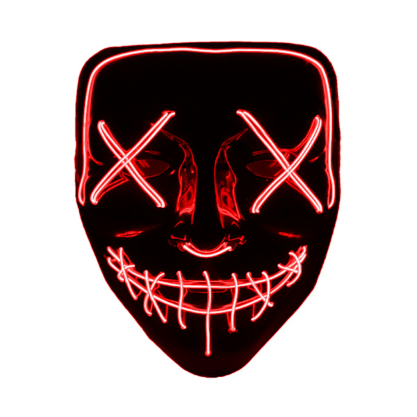 The Purge El Wire Halloween LED Mask Svart (Röd) Default Title