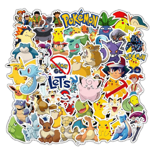 Pokemon Klistermärken - 50 Stycken Pokemon Stickers