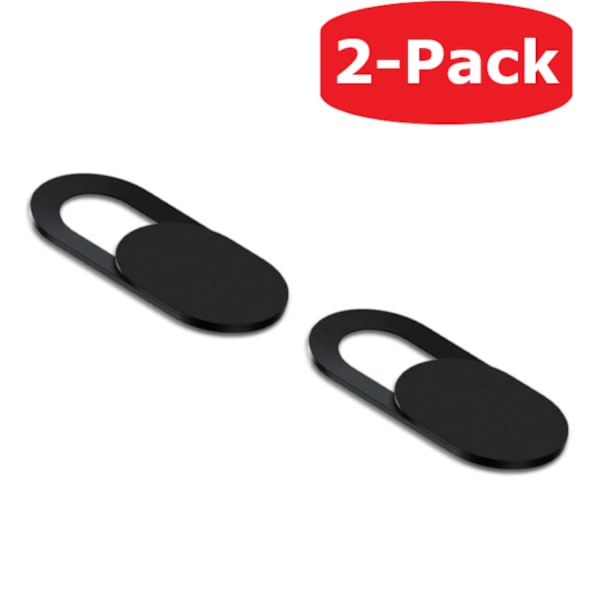 2-Pack Webbkameraskydd Skydd mot Spioner / Hackare Laptop Svart Default Title