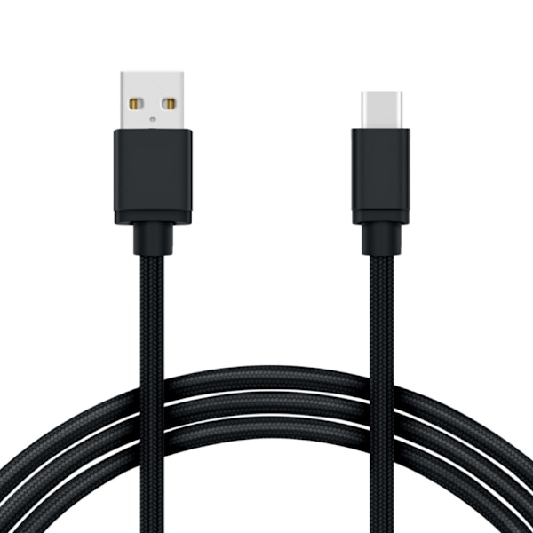 1M Kabel USB-C Laddare Nylon Quick Charge Svart Default Title