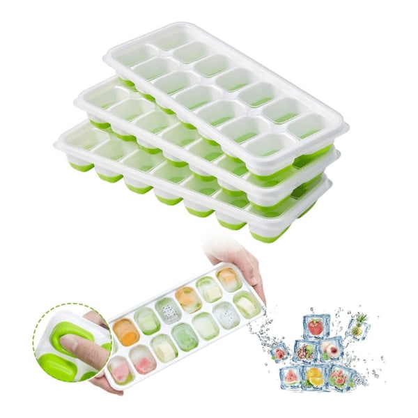 Ice Cube Tray - 14 Isbitar - Grön / Vit 1-Pack