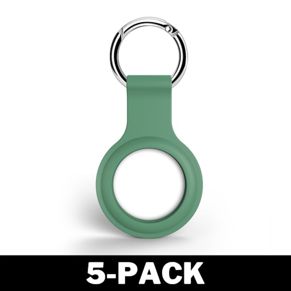 Airtag Apple Skal Silikon Med Nyckelring Grön 5-Pack