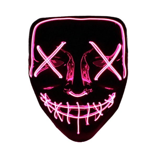 The Purge El Wire Halloween LED Mask Svart (Rosa)