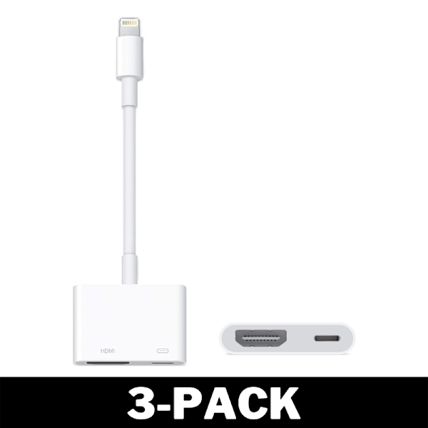 Lightning till HDMI Adapter - Digital AV Adapter Vit 3-Pack