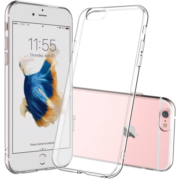 Genomskinligt Gummi iPhone 6/6s Skal Transparent TPU 10-Pack