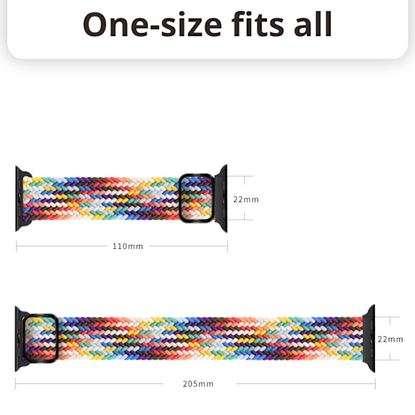 Flätat Armband för Apple Watch 38/40/41 mm Mörkgrå M 1-Pack