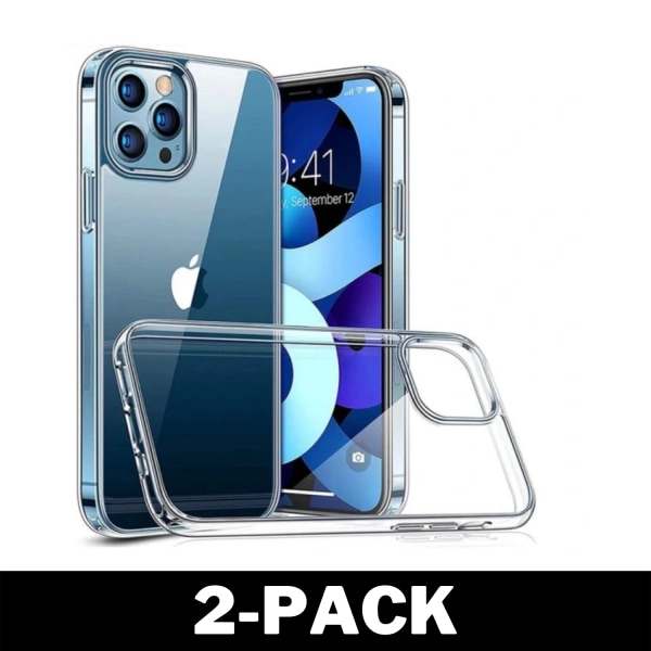 Genomskinligt Skal iPhone 14 Pro - Transparent TPU 2-Pack