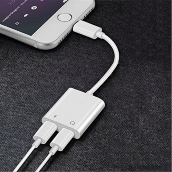 Lightning Splitter - Dual Ingång 2-in-1 iPhone Vit 2-Pack