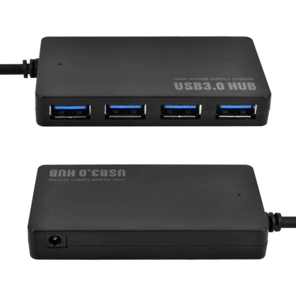 USB 3.0 Hub 4x USB (high-speed) Upp till 5 Gbps Svart