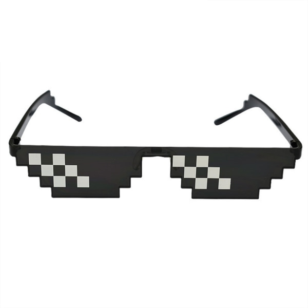 Svarta Thug Life Glasögon Meme Solglasögon Pixel 16bit Svart 1-Pack