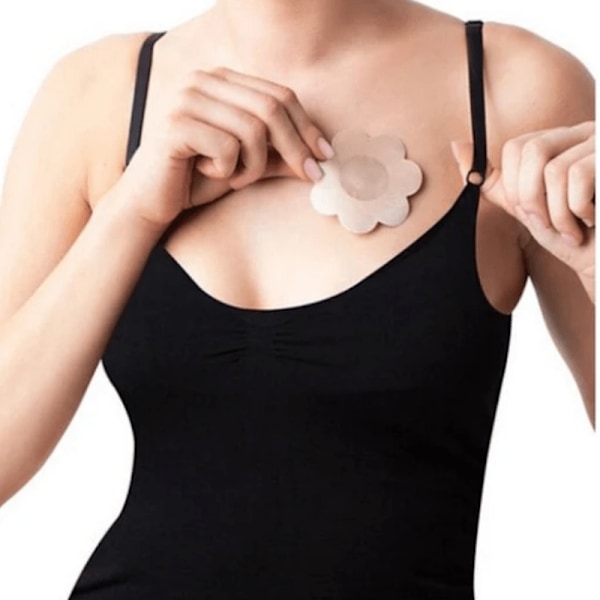 Självhäftande Blomformade Nipple Covers Beige 10-Pack