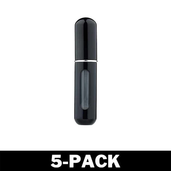 Refill Liten Parfym Flaska Återfyllbar - Svart 5-Pack