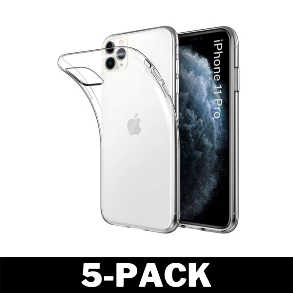 Genomskinligt Skal iPhone 11 Pro Transparent TPU 5-Pack
