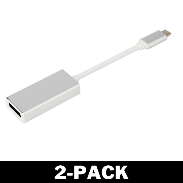 Snabb USB-C till DP Adapter Silver 2-Pack