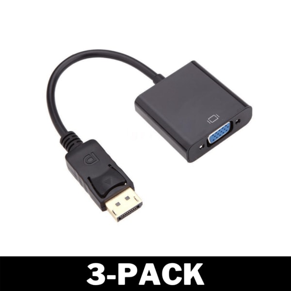 DisplayPort till VGA Adapter Svart 3-Pack