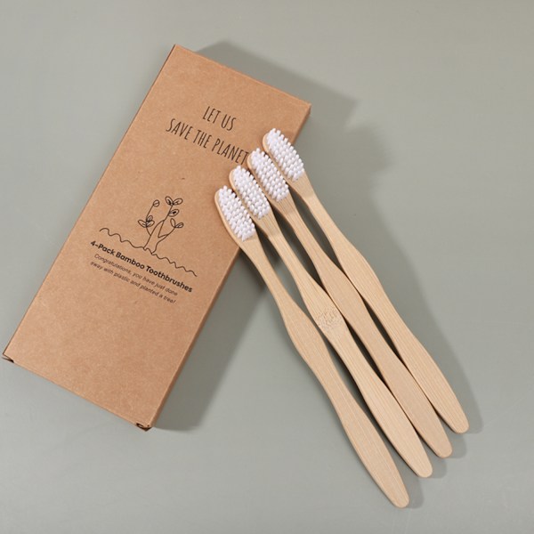 Bambutandborste - Högkvalitativ Tandborste i Bambu 2-Pack